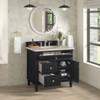 Lorelai 36" Single Vanity, Black Onyx, w/ 3 CM Siberian Silestone Top