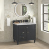 Lorelai 36" Single Vanity, Black Onyx w/ 3 CM Victorian Silver Silestone Top