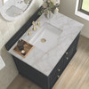 Lorelai 36" Single Vanity, Black Onyx w/ 3 CM Victorian Silver Silestone Top