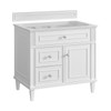 Lorelai 36" Single Vanity, Bright White w/ 3 CM Parisien Bleu Silestone Top
