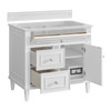 Lorelai 36" Single Vanity, Bright White w/ 3 CM Parisien Bleu Silestone Top