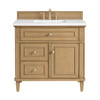 Lorelai 36" Single Vanity, Light Natural Oak w/ 3 CM White Zeus Silestone Top
