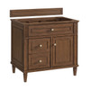 Lorelai 36" Single Vanity, Mid-Century Walnut w/ 3 CM Victorian Silver Silestone Top