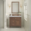 Lorelai 36" Single Vanity, Mid-Century Walnut w/ 3 CM Victorian Silver Silestone Top