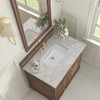 Lorelai 36" Single Vanity, Mid-Century Walnut w/ 3 CM Victorian Silver Silestone Top