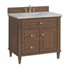 Lorelai 36" Single Vanity, Mid-Century Walnut w/ 3 CM Victorian Silver Silestone Top
