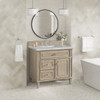 Lorelai 36" Single Vanity, Whitewashed Oak w/ 3 CM Victorian Silver Silestone Top