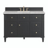 Lorelai 48" Single Vanity, Black Onyx w/ 3 CM Victorian Silver Silestone Top
