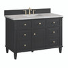 Lorelai 48" Single Vanity, Black Onyx w/ 3 CM Victorian Silver Silestone Top