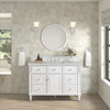 Lorelai 48" Single Vanity, Bright White w/ 3 CM Eternal Jasmine Pearl Silestone Top