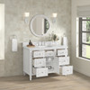 Lorelai 48" Single Vanity, Bright White w/ 3 CM Ethereal Noctis Silestone Top w/FreePower Wireless Charger