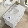 Lorelai 48" Single Vanity, Bright White w/ 3 CM Ethereal Noctis Silestone Top w/FreePower Wireless Charger