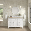Lorelai 48" Single Vanity, Bright White, w/ 3 CM Tajnar Eclos Top w/FreePower Wireless Charger