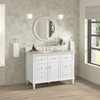 Lorelai 48" Single Vanity, Bright White, w/ 3 CM Tajnar Eclos Top w/FreePower Wireless Charger