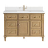 Lorelai 48" Single Vanity, Light Natural Oak w/ Single Hole 3 CM White Zeus Silestone Top & Backsplash