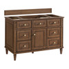 Lorelai 48" Single Vanity, Mid-Century Walnut w/ 3 CM Victorian Silver Silestone Top