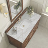 Lorelai 48" Single Vanity, Mid-Century Walnut w/ 3 CM Victorian Silver Silestone Top