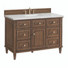 Lorelai 48" Single Vanity, Mid-Century Walnut w/ 3 CM Ethereal Noctis Silestone Top w/FreePower Wireless Charger