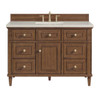 Lorelai 48" Single Vanity, Mid-Century Walnut, w/ 3 CM Siberian Silestone Top w/FreePower Wireless Charger