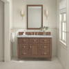 Lorelai 48" Single Vanity, Mid-Century Walnut w/ 3 CM Victorian Silver Silestone Top w/FreePower Wireless Charger