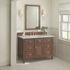 Lorelai 48" Single Vanity, Mid-Century Walnut w/ 3 CM Victorian Silver Silestone Top w/FreePower Wireless Charger