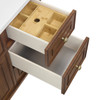 Lorelai 48" Single Vanity, Mid-Century Walnut w/ 3 CM Victorian Silver Silestone Top w/FreePower Wireless Charger