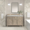Lorelai 48" Single Vanity, Whitewashed Oak w/ 3 CM Ethereal Noctis Silestone Top w/FreePower Wireless Charger