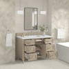 Lorelai 48" Single Vanity, Whitewashed Oak w/ 3 CM Ethereal Noctis Silestone Top w/FreePower Wireless Charger
