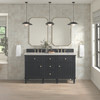 Lorelai 60" Double Vanity, Black Onyx w/ 3 CM Eternal Jasmine Pearl Silestone Top