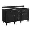 Lorelai 60" Double Vanity, Black Onyx w/ 3 CM Parisien Bleu Silestone Top
