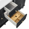 Lorelai 60" Double Vanity, Black Onyx w/ 3 CM Parisien Bleu Silestone Top