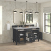 Lorelai 60" Double Vanity, Black Onyx w/ 3 CM Victorian Silver Silestone Top