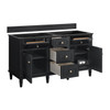 Lorelai 60" Double Vanity, Black Onyx w/ 3 CM Victorian Silver Silestone Top