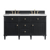 Lorelai 60" Double Vanity, Black Onyx w/ 3 CM White Zeus Silestone Top