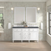 Lorelai 60" Double Vanity, Bright White w/ 3 CM Charcoal Soapstone Silestone Top
