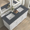 Lorelai 60" Double Vanity, Bright White w/ 3 CM Charcoal Soapstone Silestone Top