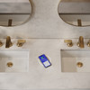 Lorelai 60" Double Vanity, Bright White w/ 3 CM Victorian Silver Silestone Top w/FreePower Wireless Charger