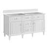 Lorelai 60" Double Vanity, Bright White w/ 3 CM Victorian Silver Silestone Top w/FreePower Wireless Charger