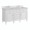 Lorelai 60" Double Vanity, Bright White w/ 3 CM Victorian Silver Silestone Top w/FreePower Wireless Charger