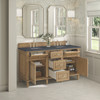 Lorelai 60" Double Vanity, Light Natural Oak w/ 3 CM Charcoal Soapstone Silestone Top