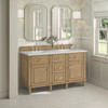 Lorelai 60" Double Vanity, Light Natural Oak w/ 3 CM Ethereal Noctis Silestone Top