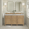 Lorelai 60" Double Vanity, Light Natural Oak w/ 3 CM Ethereal Noctis Silestone Top w/FreePower Wireless Charger