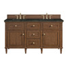 Lorelai 60" Double Vanity, Mid-Century Walnut, w/ 3 CM Phantome Eclos Top