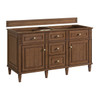 Lorelai 60" Double Vanity, Mid-Century Walnut, w/ 3 CM Phantome Eclos Top