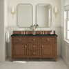 Lorelai 60" Double Vanity, Mid-Century Walnut, w/ 3 CM Phantome Eclos Top