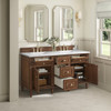Lorelai 60" Double Vanity, Mid-Century Walnut w/ 3 CM White Zeus Silestone Top