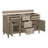 Lorelai 60" Double Vanity, Whitewashed Oak w/ 3 CM Ethereal Noctis Silestone Top