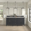 Lorelai 72" Double Vanity, Black Onyx w/ 3 CM Eternal Jasmine Pearl Silestone Top w/FreePower Wireless Charger