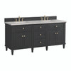 Lorelai 72" Double Vanity, Black Onyx w/ 3 CM Eternal Jasmine Pearl Silestone Top w/FreePower Wireless Charger