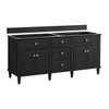 Lorelai 72" Double Vanity, Black Onyx w/ 3 CM Ethereal Noctis Silestone Top w/FreePower Wireless Charger